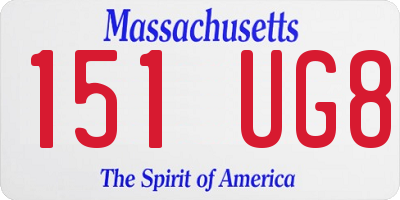 MA license plate 151UG8