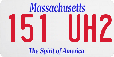 MA license plate 151UH2