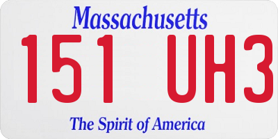 MA license plate 151UH3