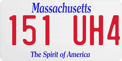 MA license plate 151UH4