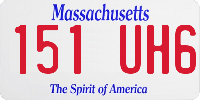 MA license plate 151UH6