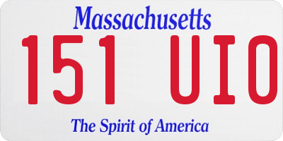 MA license plate 151UI0