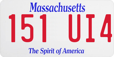 MA license plate 151UI4