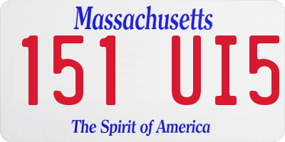 MA license plate 151UI5