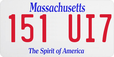 MA license plate 151UI7