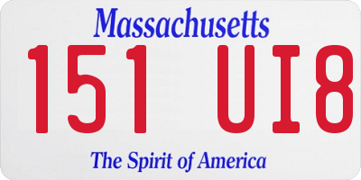 MA license plate 151UI8