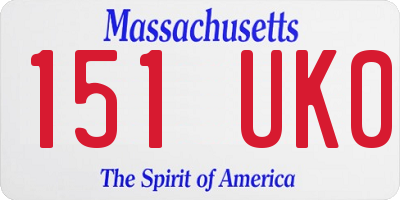 MA license plate 151UK0
