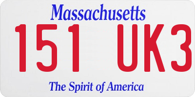 MA license plate 151UK3