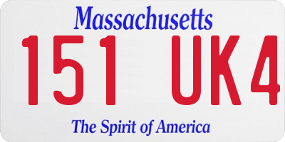 MA license plate 151UK4