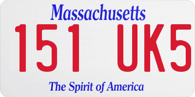 MA license plate 151UK5