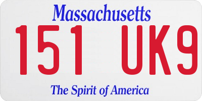 MA license plate 151UK9