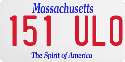 MA license plate 151UL0