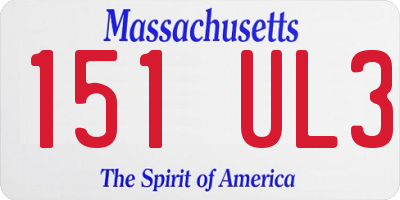 MA license plate 151UL3