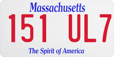 MA license plate 151UL7