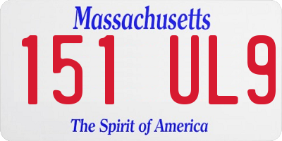 MA license plate 151UL9