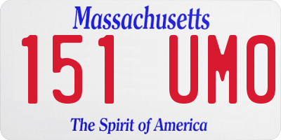 MA license plate 151UM0