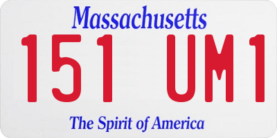 MA license plate 151UM1