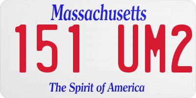 MA license plate 151UM2