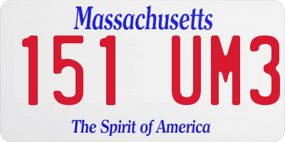 MA license plate 151UM3
