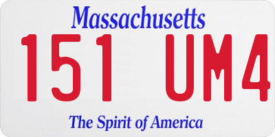 MA license plate 151UM4