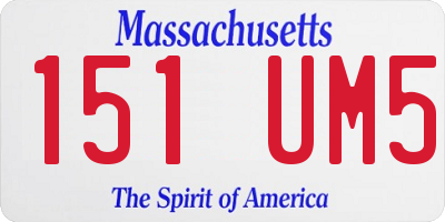 MA license plate 151UM5