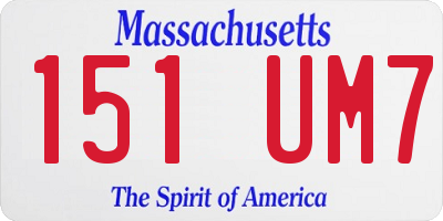 MA license plate 151UM7