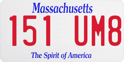 MA license plate 151UM8