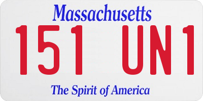 MA license plate 151UN1