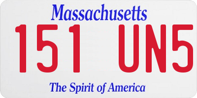 MA license plate 151UN5