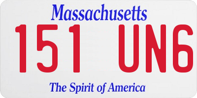 MA license plate 151UN6