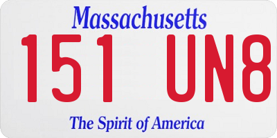 MA license plate 151UN8