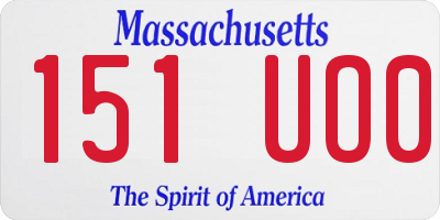 MA license plate 151UO0