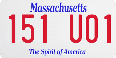 MA license plate 151UO1