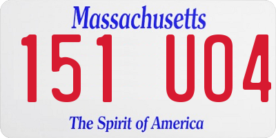 MA license plate 151UO4
