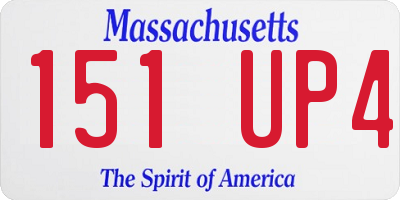 MA license plate 151UP4