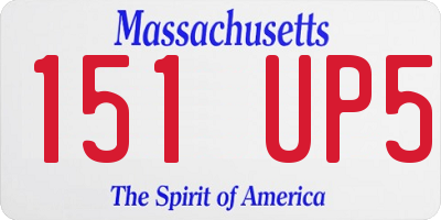 MA license plate 151UP5