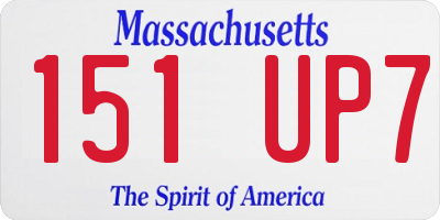 MA license plate 151UP7
