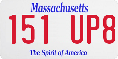 MA license plate 151UP8