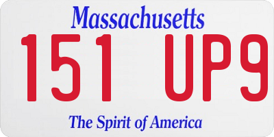 MA license plate 151UP9