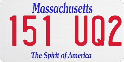 MA license plate 151UQ2