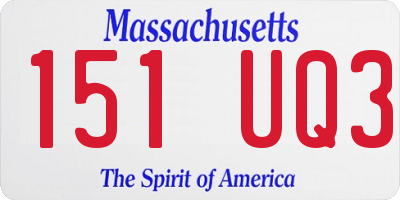 MA license plate 151UQ3