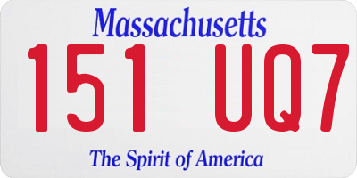 MA license plate 151UQ7