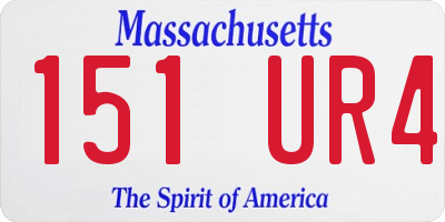 MA license plate 151UR4
