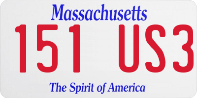 MA license plate 151US3