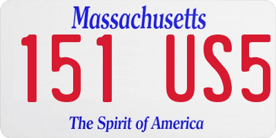 MA license plate 151US5