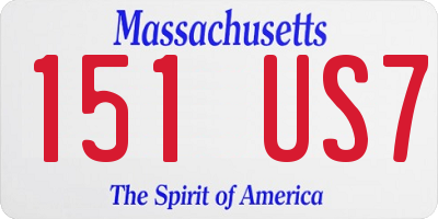MA license plate 151US7