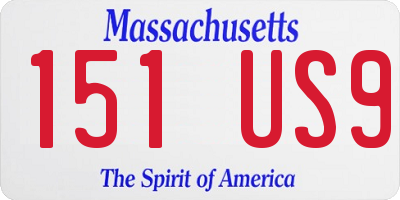 MA license plate 151US9