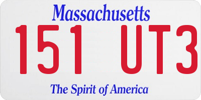 MA license plate 151UT3