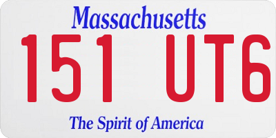 MA license plate 151UT6