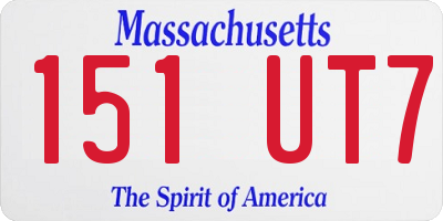 MA license plate 151UT7